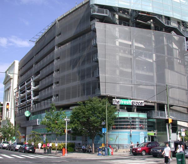 above a neighborhood grocery store Parking Garage: 4009 Walnut Street