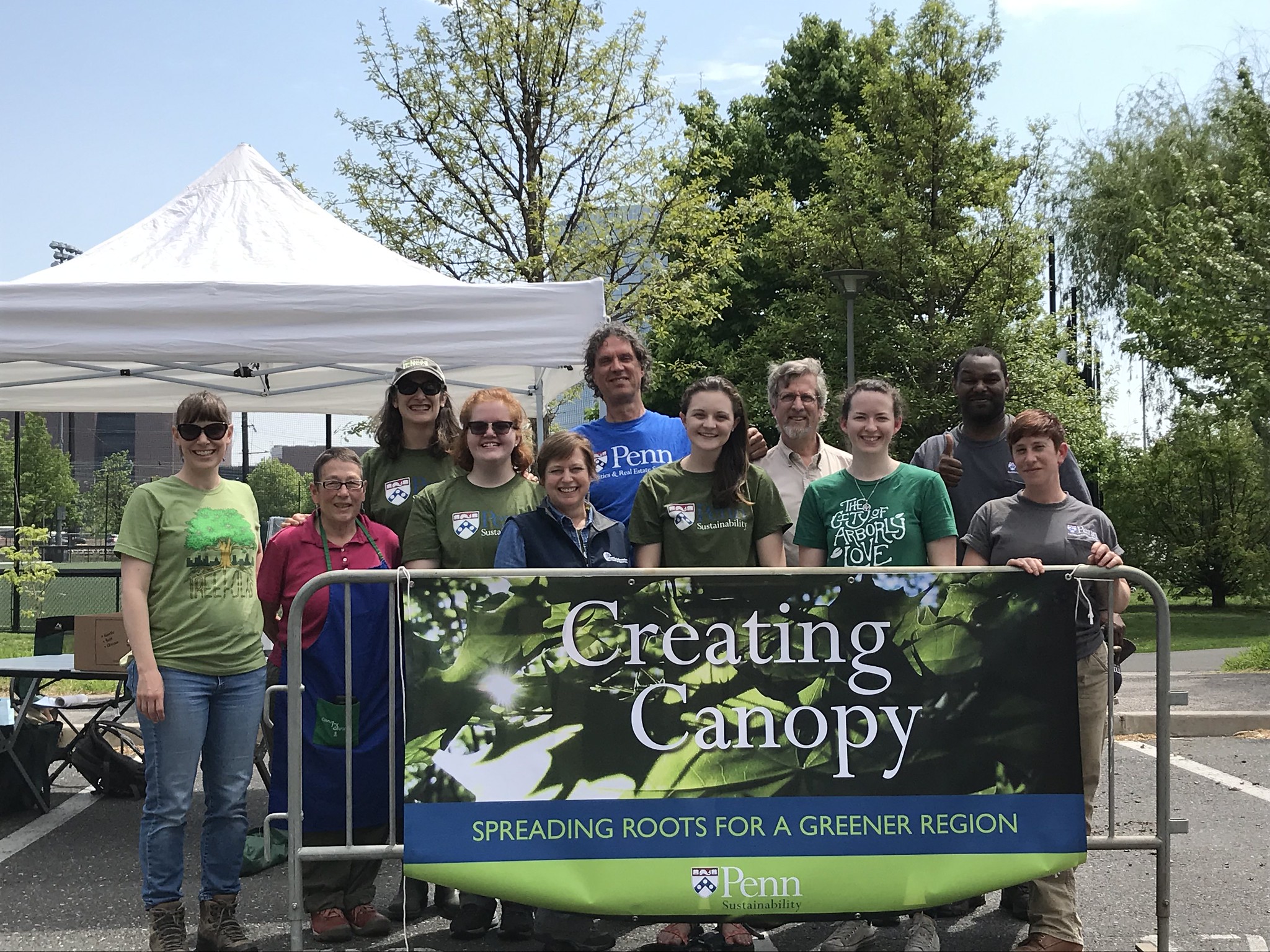 Group of sustainability and FRES staff at creating canopy 2019