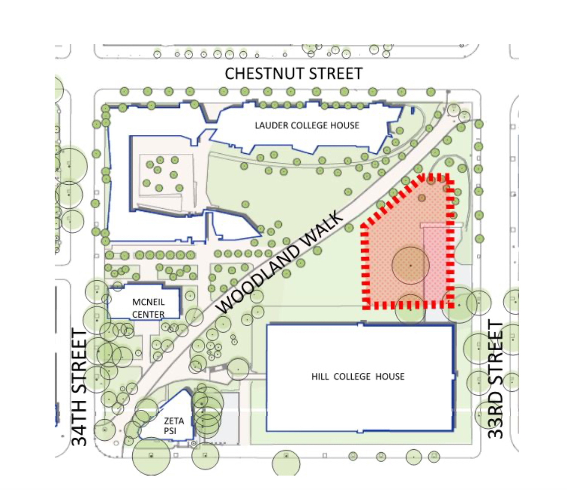 Map of proposed site for new performing arts center
