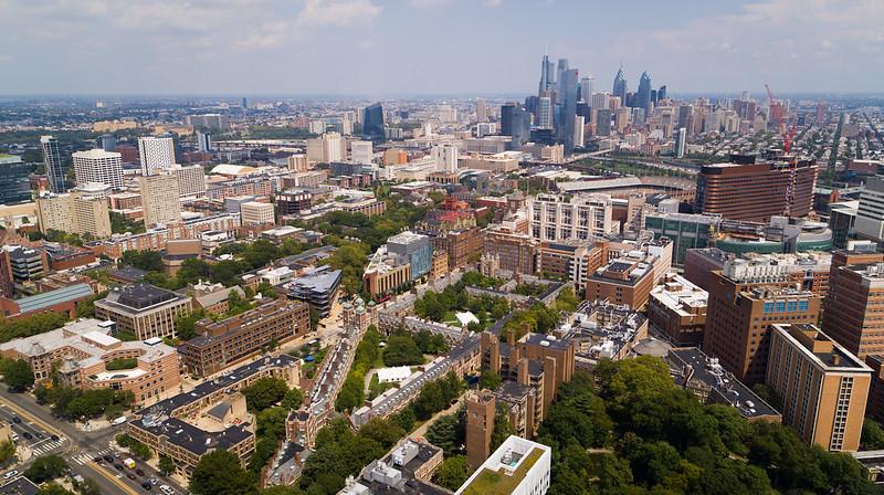 aerial shot of penn's campus