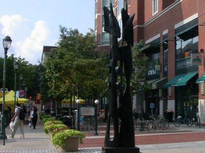 Penn campus metal statue