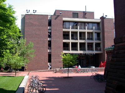 Meyerson Hall, front entrance, view from Locust Walk
