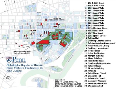 Penn area map of historic places